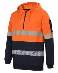 1/2 Zip Cotton Back Hoodie Hi Vis